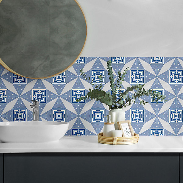 Panneau Décoratif Mural Wallfluent 50x50 cm Motif De Grille Géométrique 4 pièces