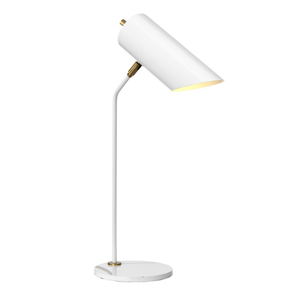 Lampka biurkowabiało-mosiężna Quinto 1xE27x8W wys:57,5cm Elstead