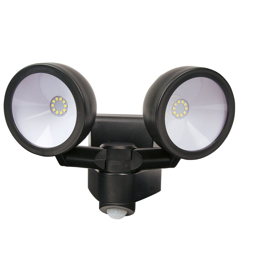 Projecteur LED solaire détecteur de mouvement 2 spots ronds