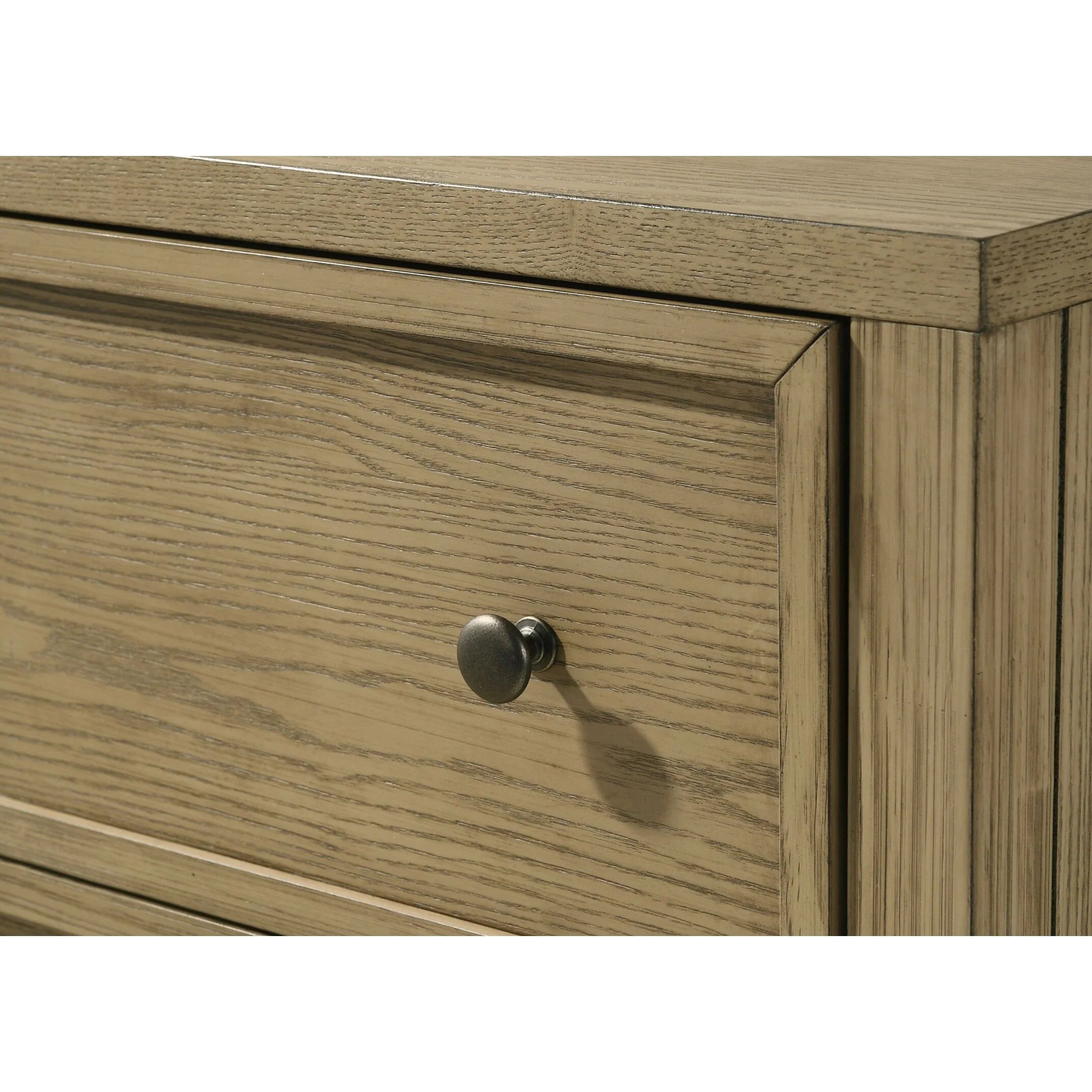 1pc Rustic 2-Drawer Nightstand with Open Shelf Wooden Bedroom Nightstand