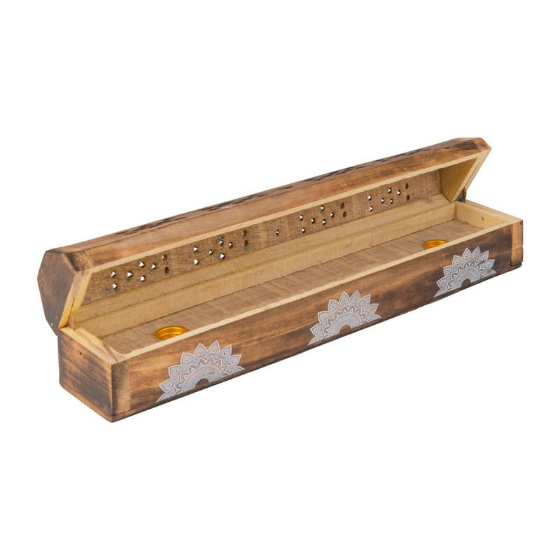 Wierookdoos/brander mandala - hout