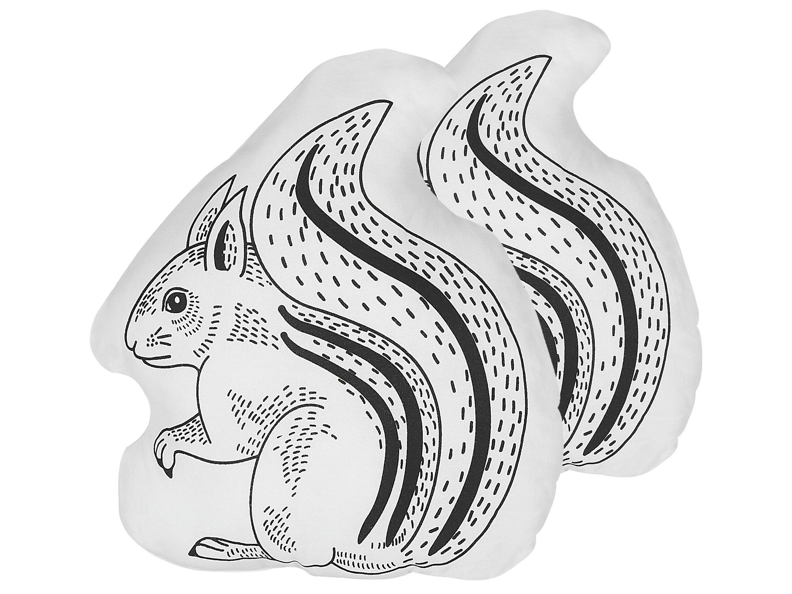 KOLKATA - Lot de 2 coussin décoratifs en tissu blanc 42x12cm