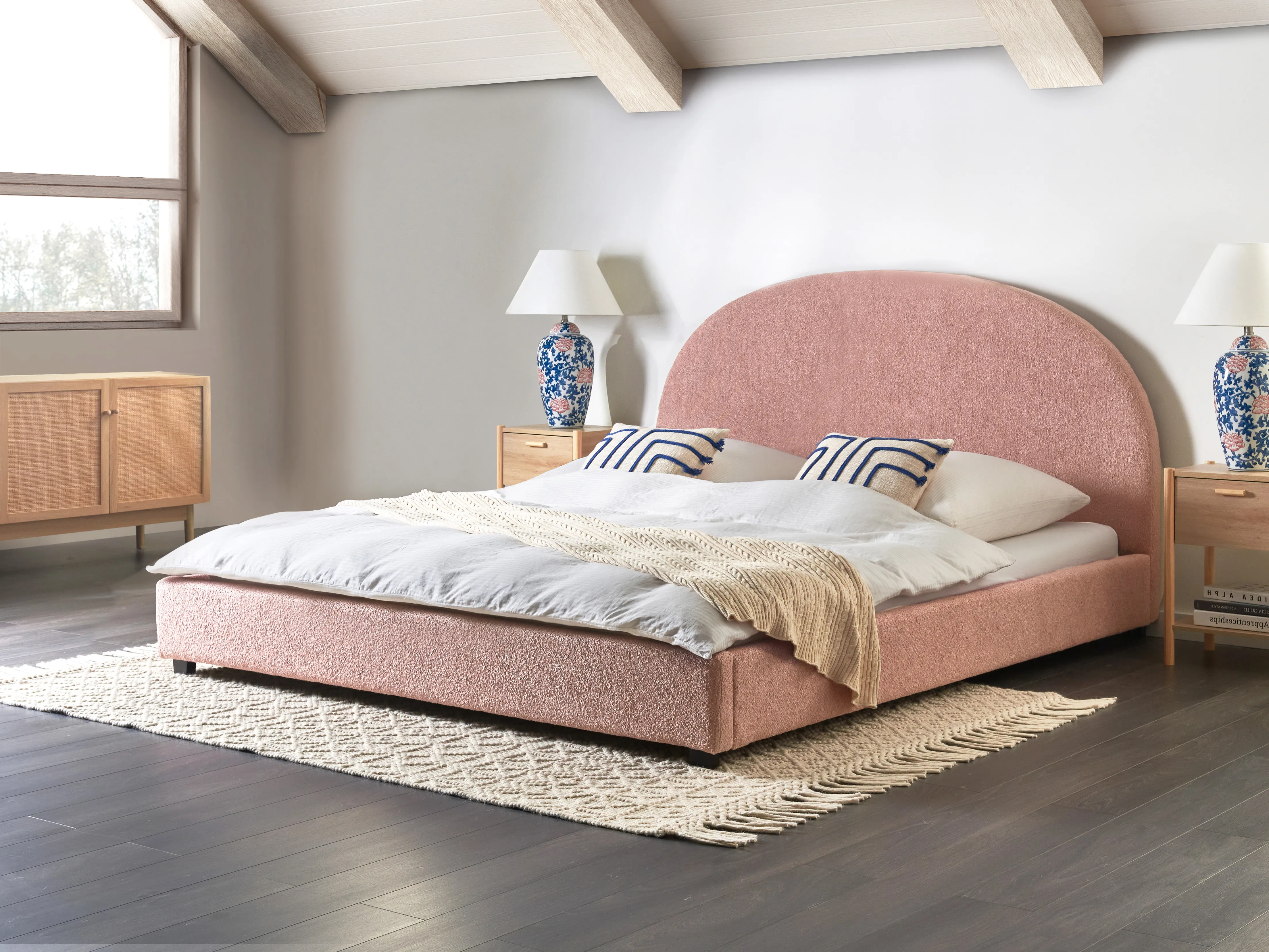 Bed Fabric VAUCLUSE 180 x 200 cm (EU Super King) Pastel Pink