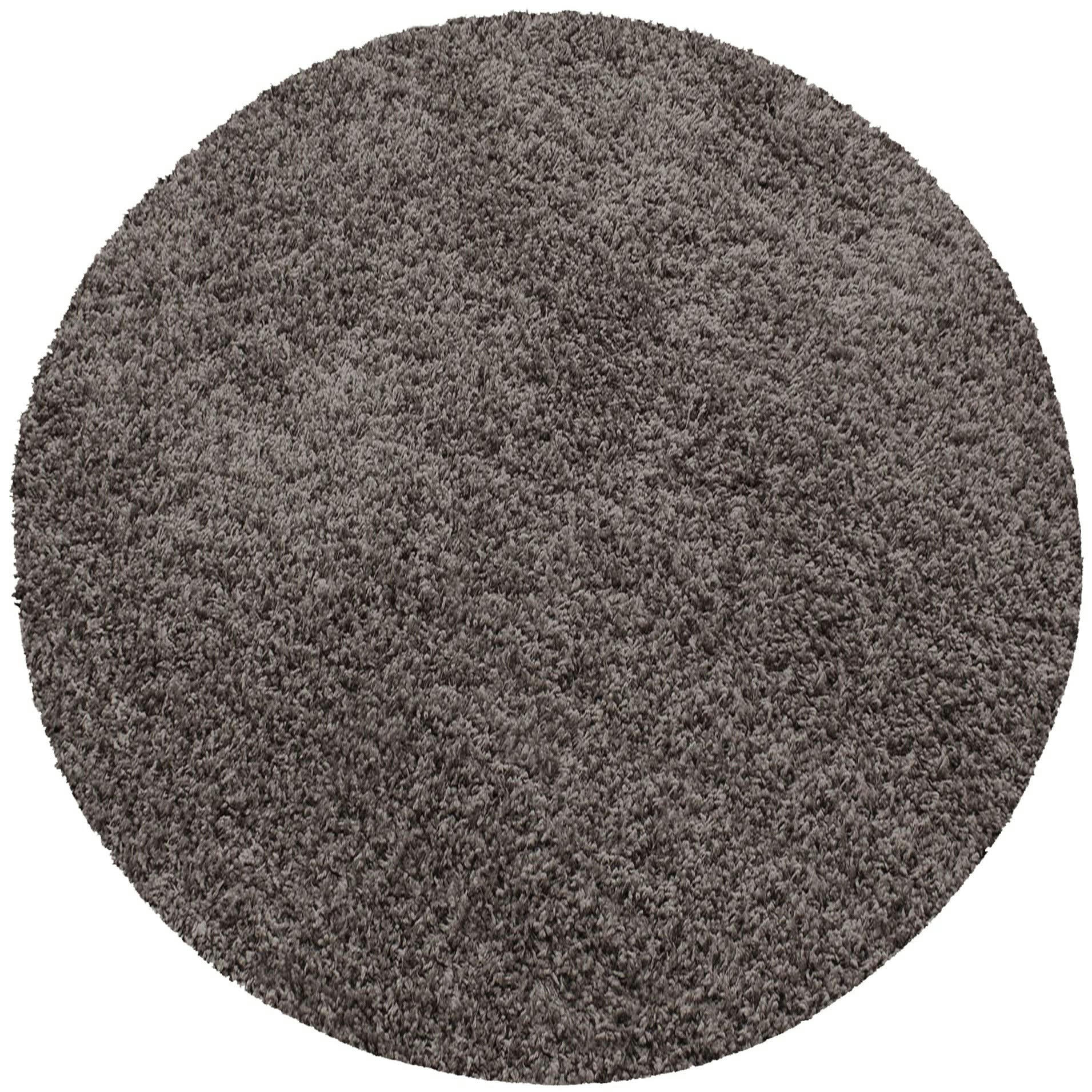 SHAGGY - Tapis uni rond taupe 120x120cm