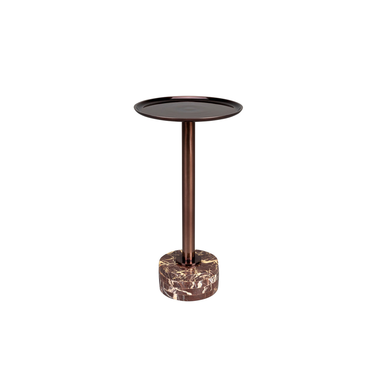 Dutchbone Pose Bijzettafel Rond 25 cm Metaal/ Marmer Bruin