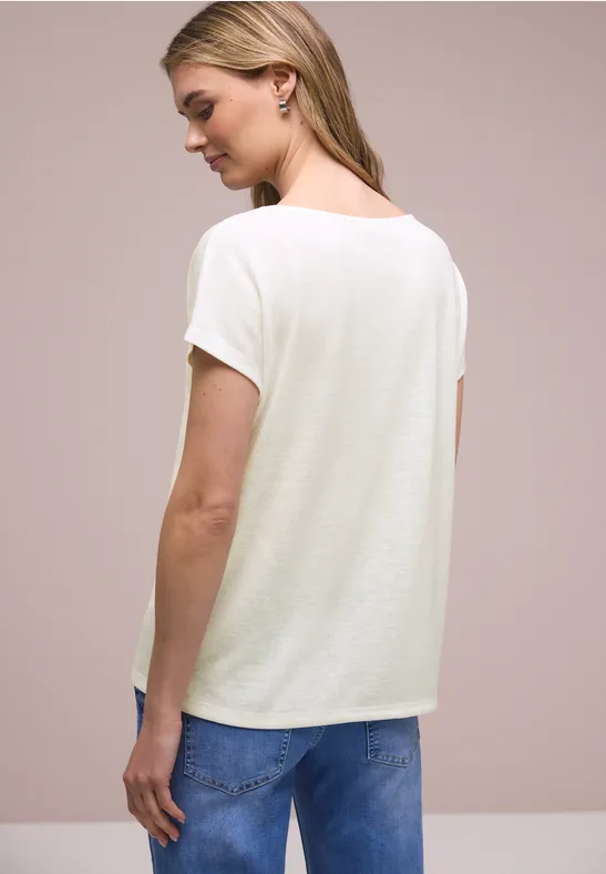 Dropped Shoulder Shirt im Leinen-Look