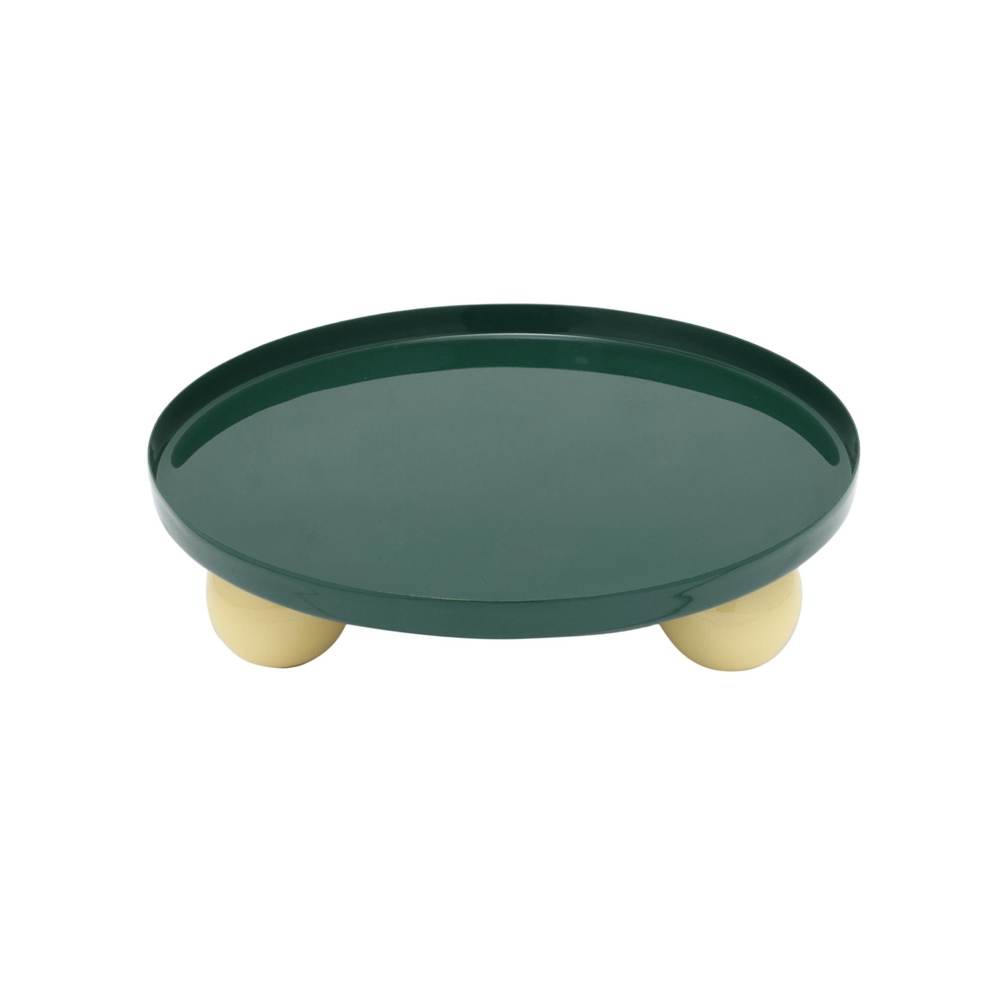 Present Time dienblad Double Funky Round Large - groen - Ø25cm