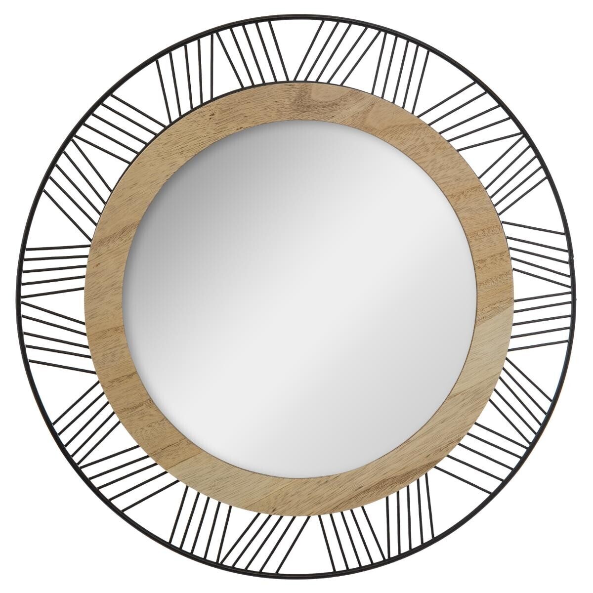 Mirror"Joe" Black metal, D.45 cm