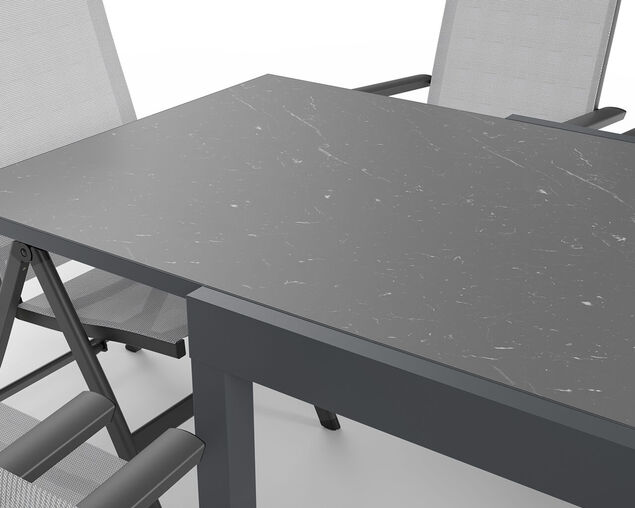 Frankie-Sinta 13 Piece Extension Dining Setting (Gunmetal Grey)