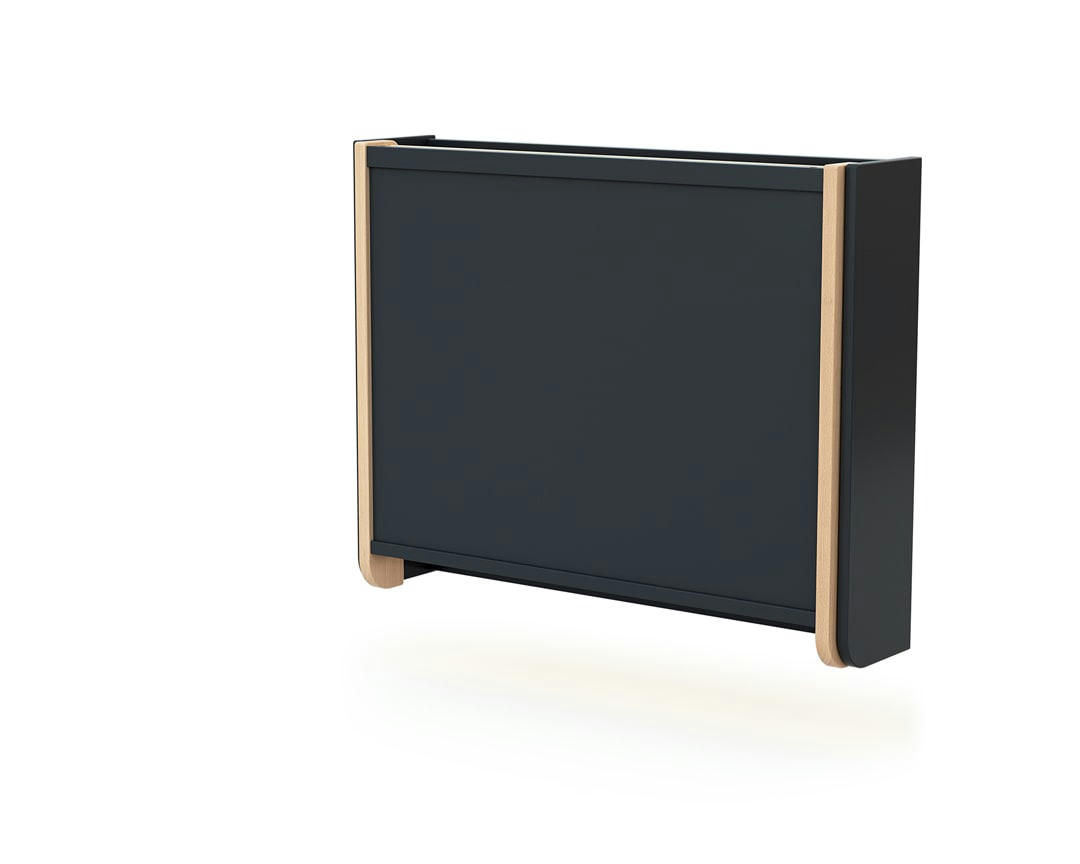 CONFORT - Table à langer murale gris graphite et hêtre verni