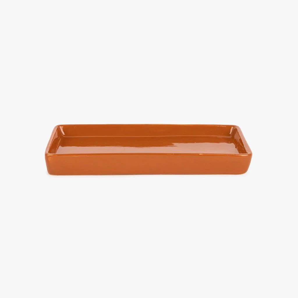 Tabuleiro de Banho em Cerâmica Creme e Tijolo SIXTIES