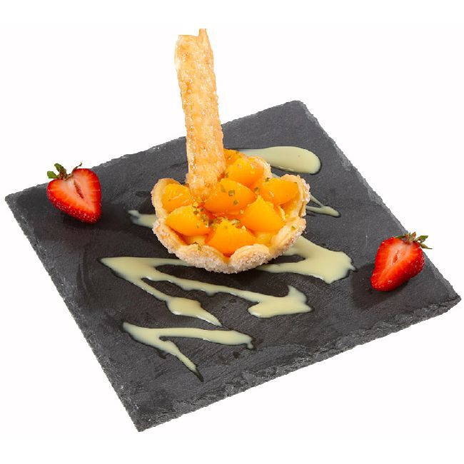 Assiette à dessert ardoise carrée 20x20cm
