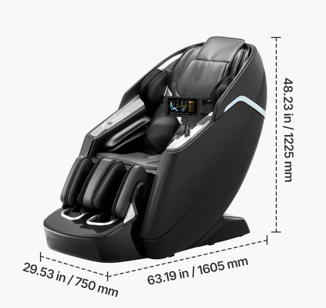 Fotel masujący 4D 3D SL podgrzewanie stretch AI premium czarny
