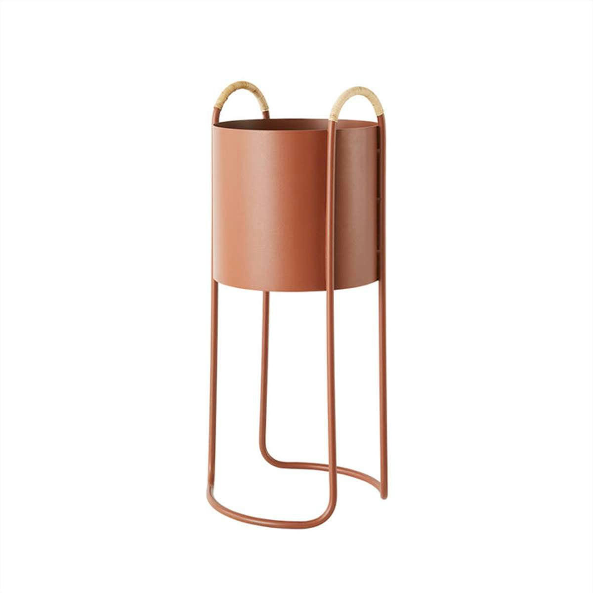 MAKI - Porte pot de fleur rouge en métal H55x24x22cm