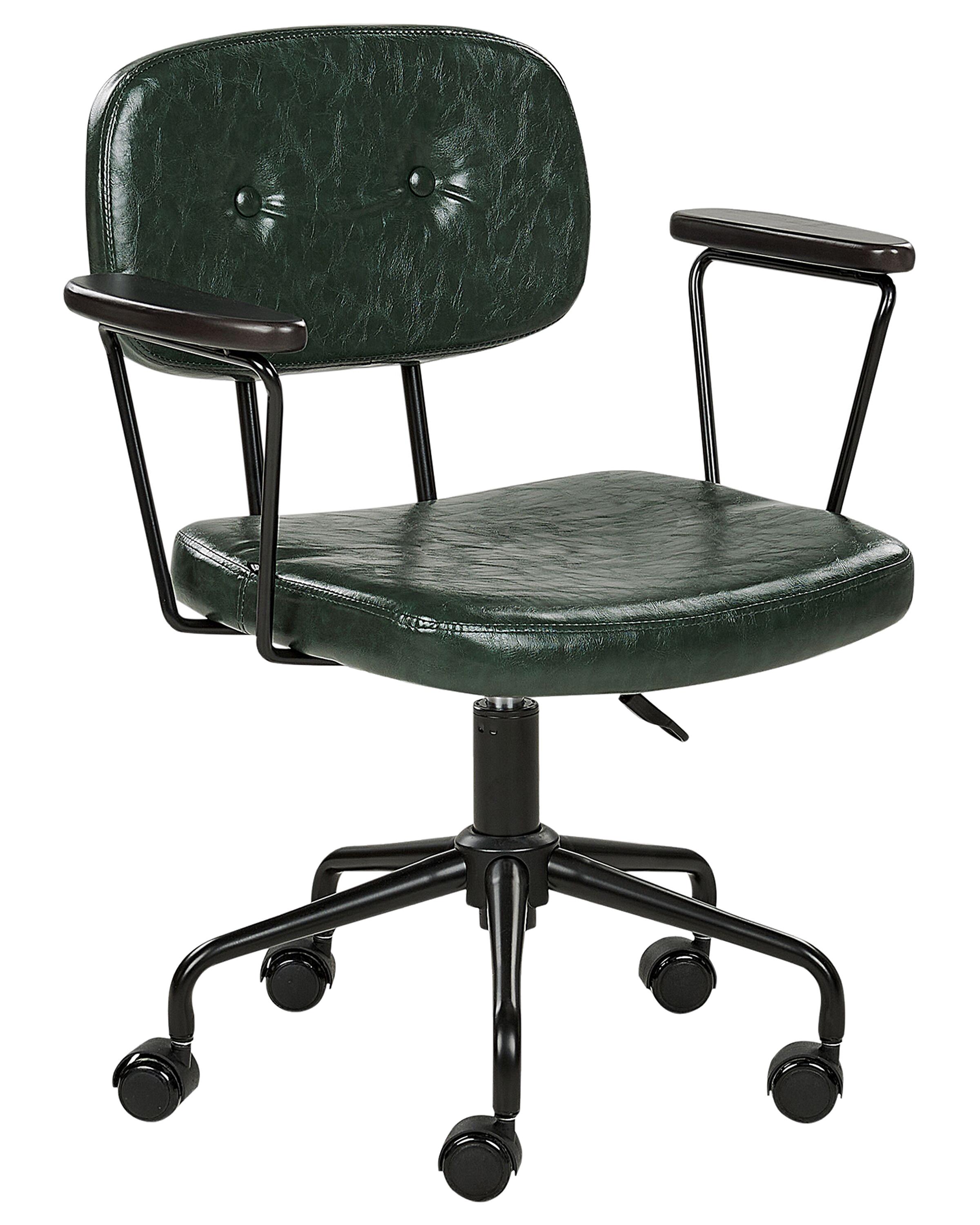 Desk Chair ALGERITA Faux Leather Dark Green