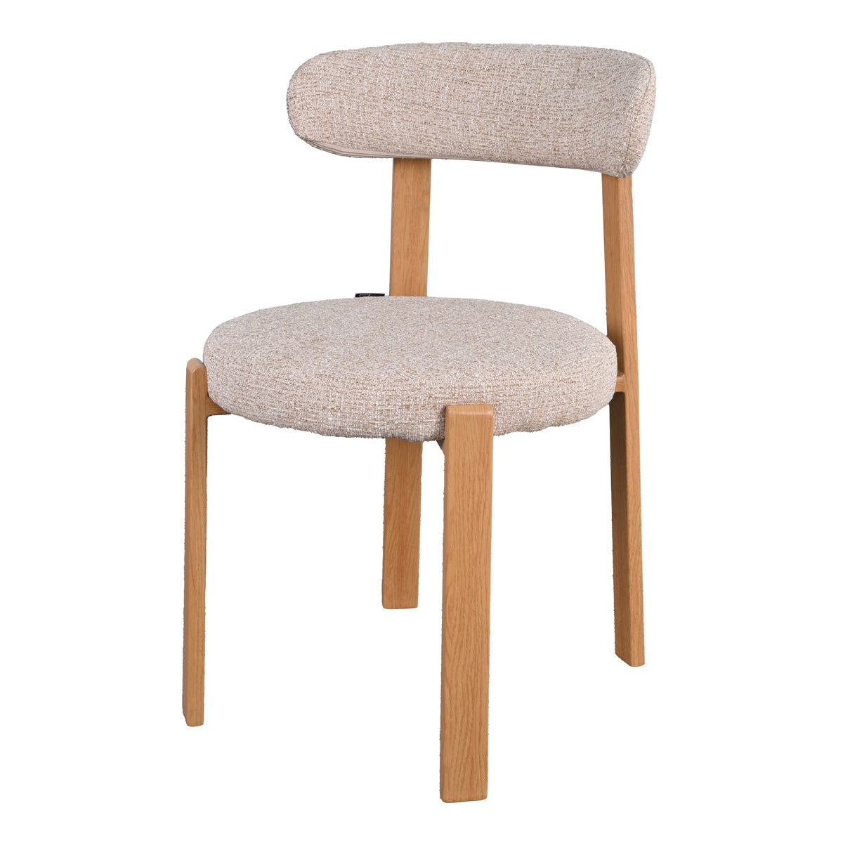 DÉJA Living Eetkamerstoel Lagan - Beige/Naturel Stof - Set van 2