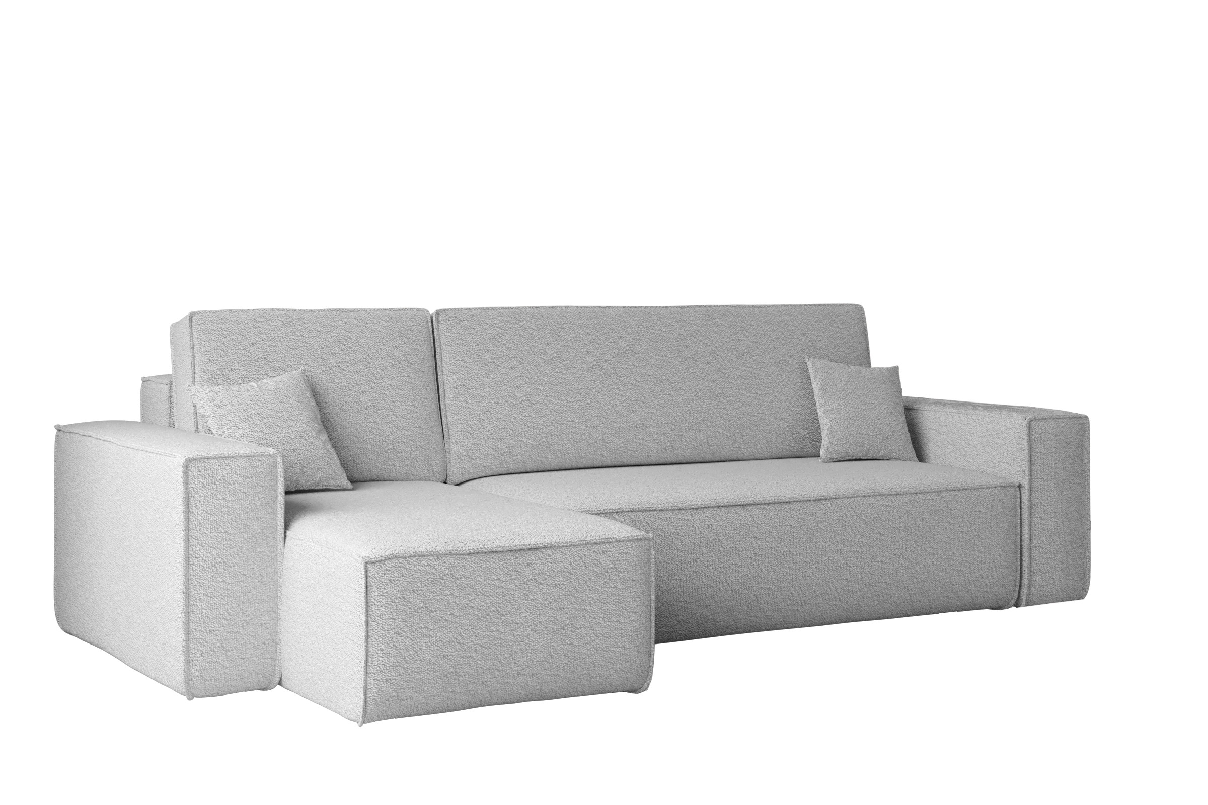 Sofa w kształcie L BEST, tkanina Abriamo, Jasnoszary Lewostronny