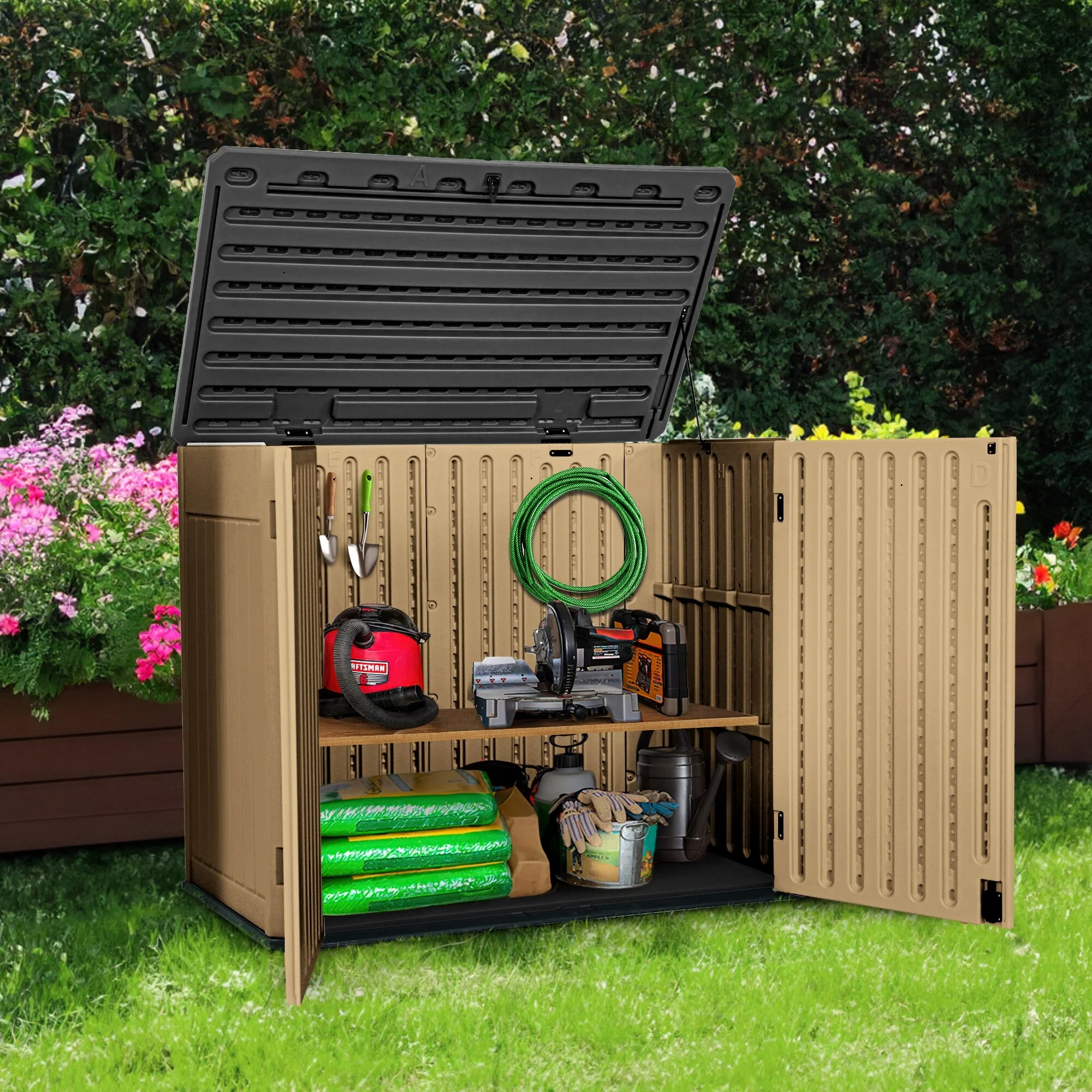 Moasis 4.45 ft. W x 2.75 ft. D Resin Horizontal Storage Shed