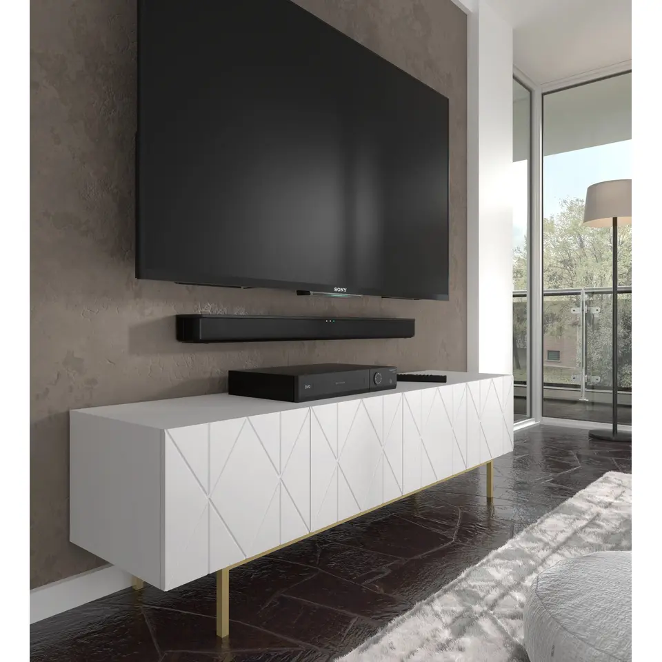 KAIRO TV-meubel 180 cm 4D wit mat