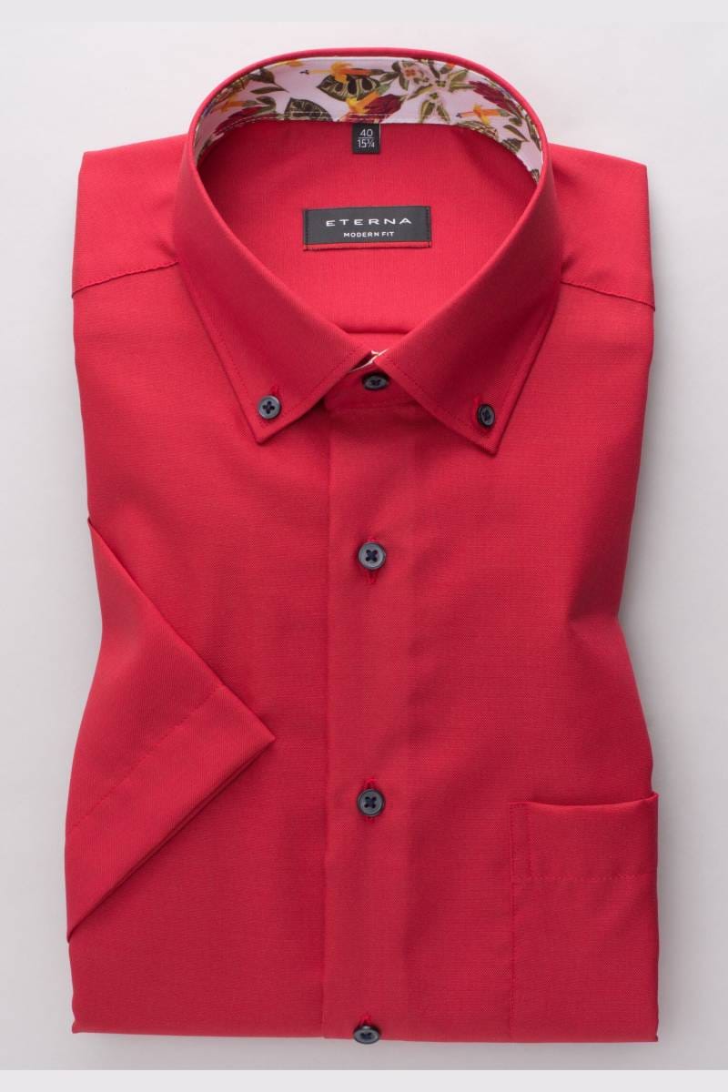 ETERNA Modern Fit Hemd rot, Einfarbig