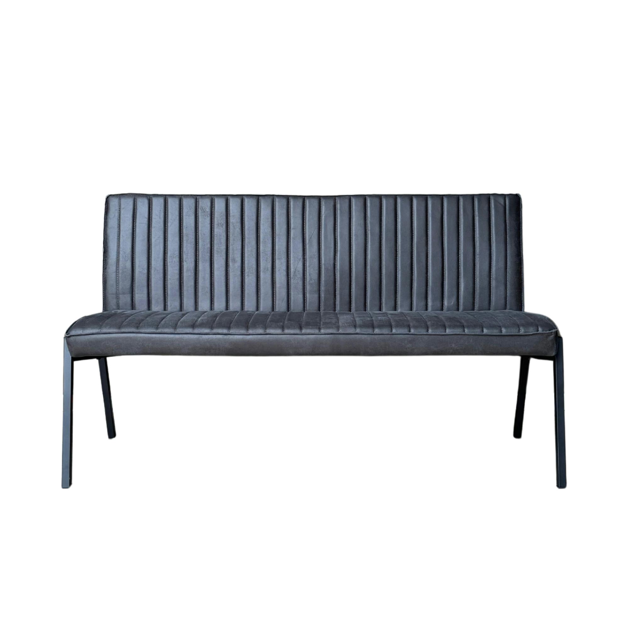 Banc de table à manger gris foncé à bandes 155 cm CORTINA