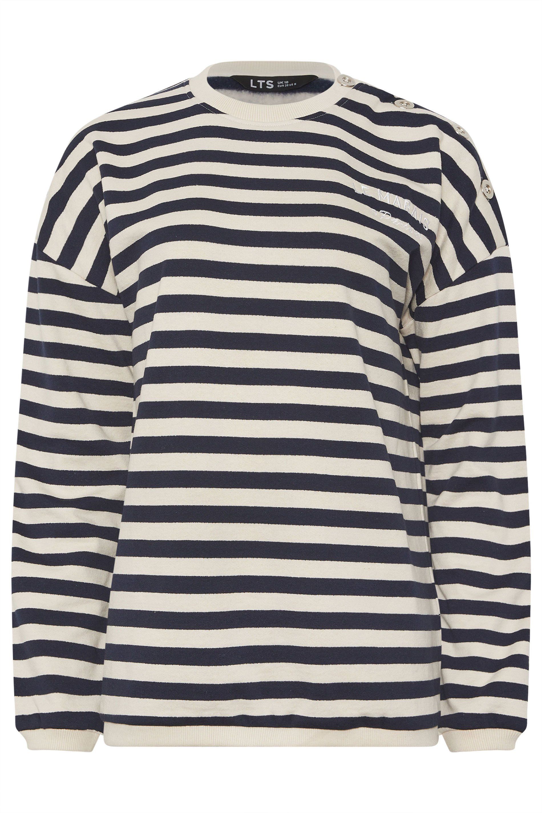 Long Tall Sally Tall Stripe Embroidered Slogan Sweatshirt