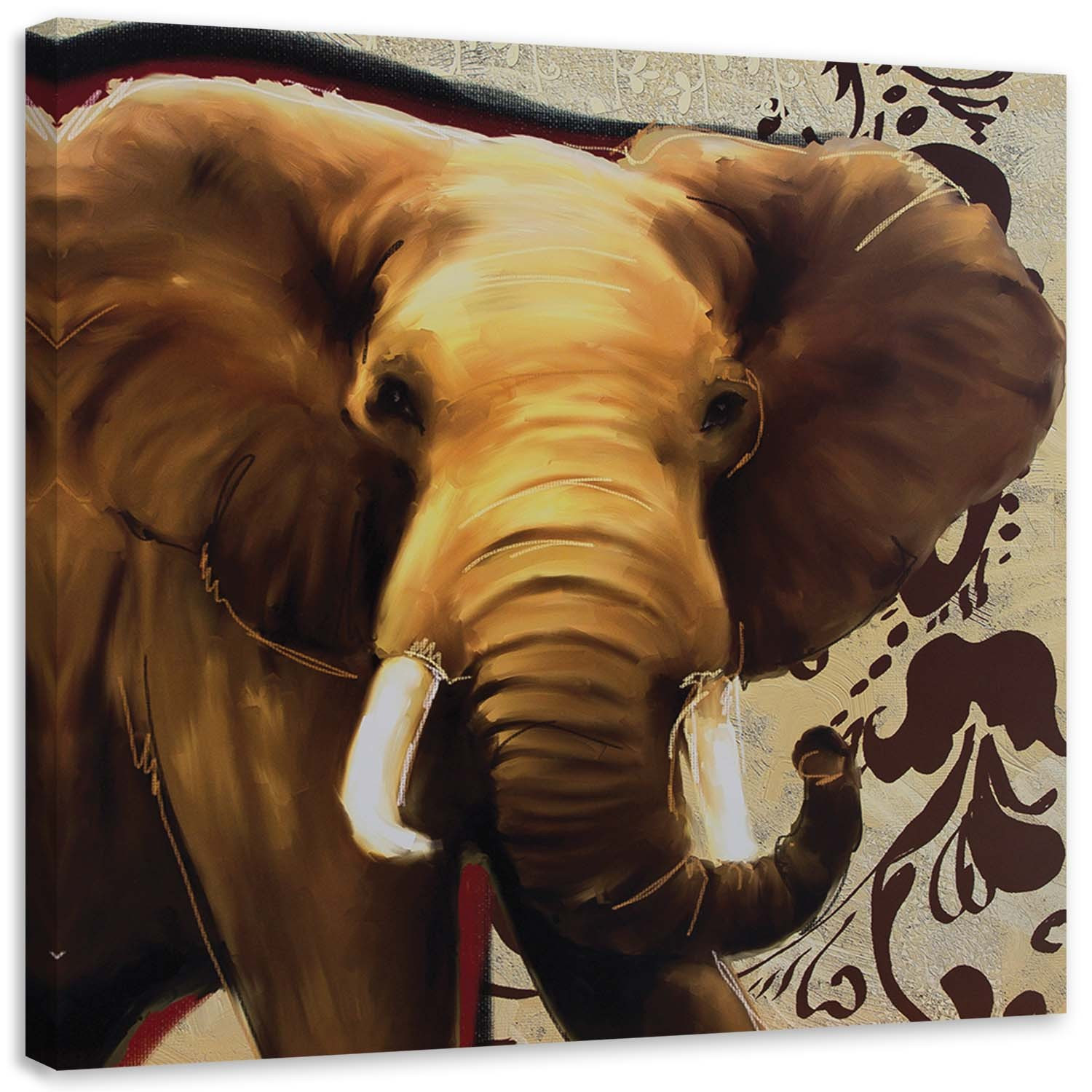 Feeby Obraz na płótnie Duży słoń z trąbą 30x30