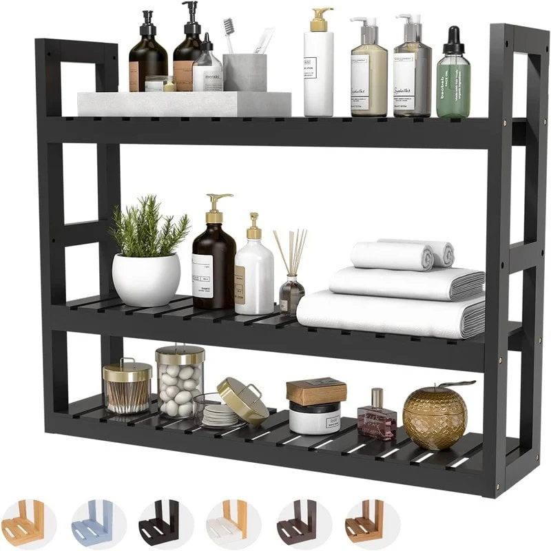 Bathroom Shelf 3-Tier Wall Mount Storage - 5.91D x 23.62W x 21.26H