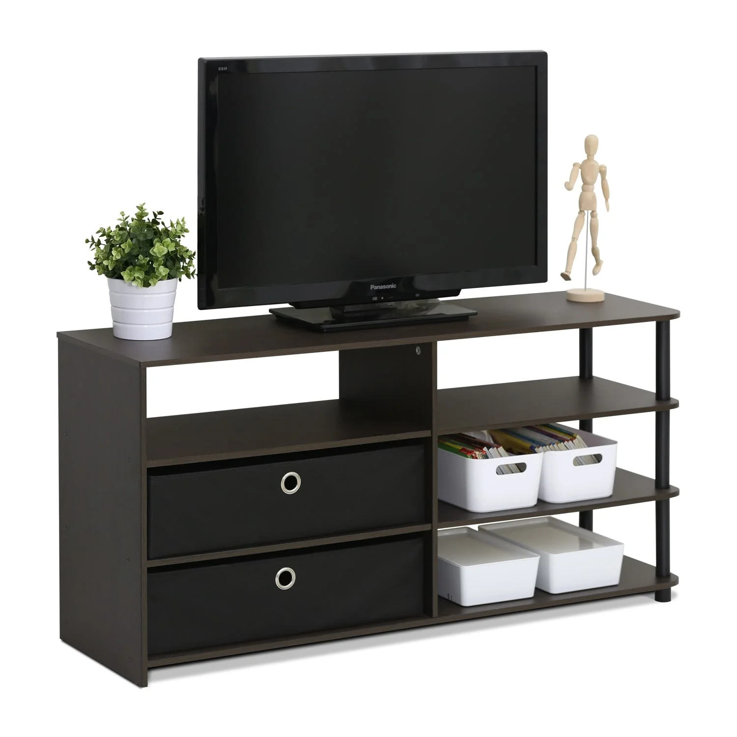 Porch & Den Astor Walnut Brown MDF TV Stand