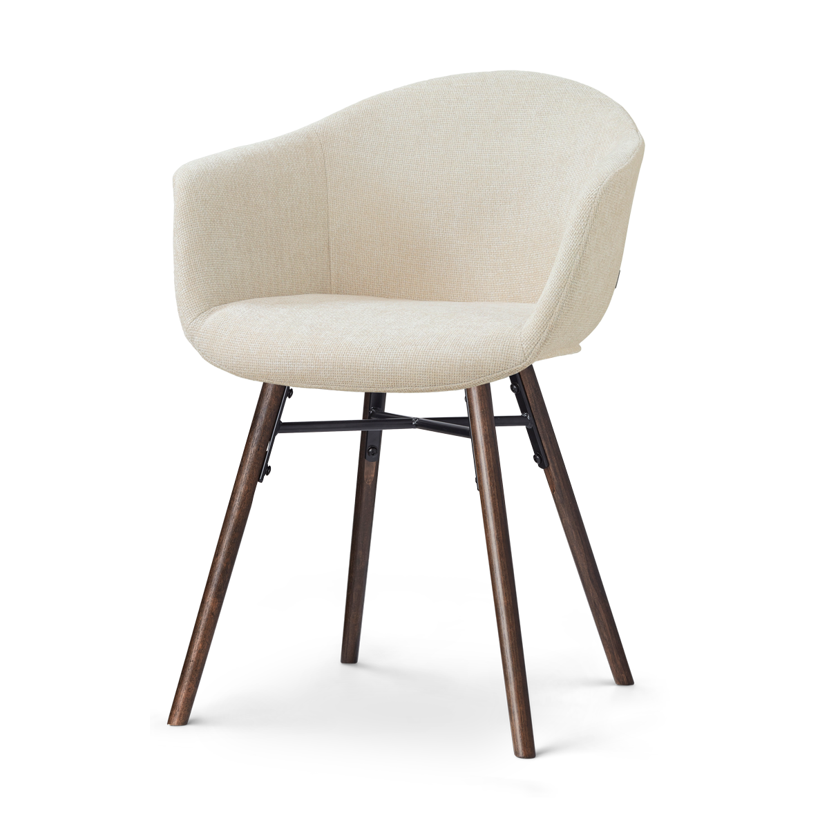 Nolon Nena-Otis Eetkamerstoel Cottonbeige - Walnoot Houten Onderstel