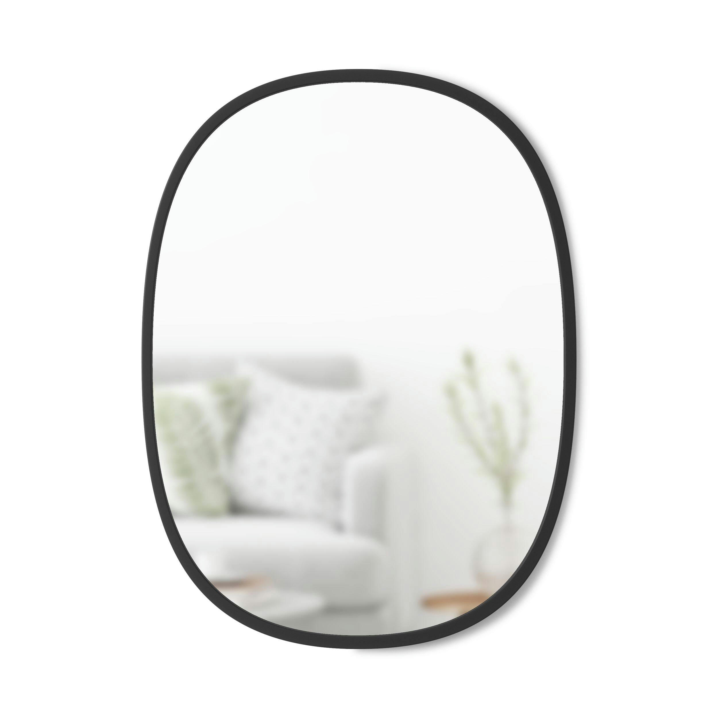 Umbra Hub Oval Wall Mirror, Black, 18 x 24-in