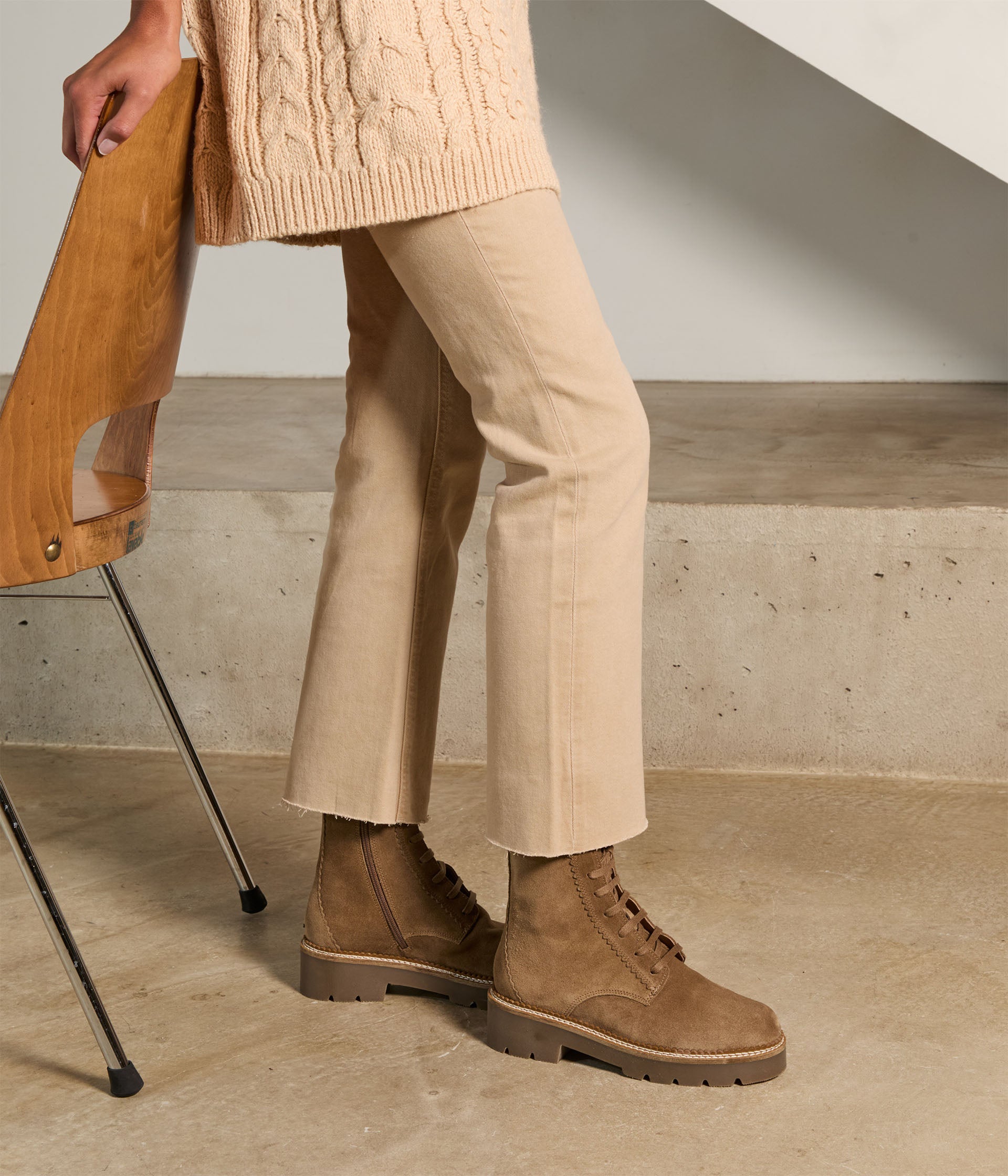 Bottines velours beige Sweety