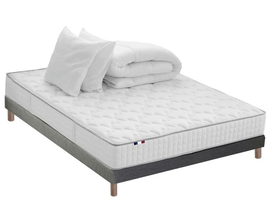 PACK PRÊT A DORMIR - Pack Prêt à dormir : matelas + sommier + couette + oreillers 140x190
