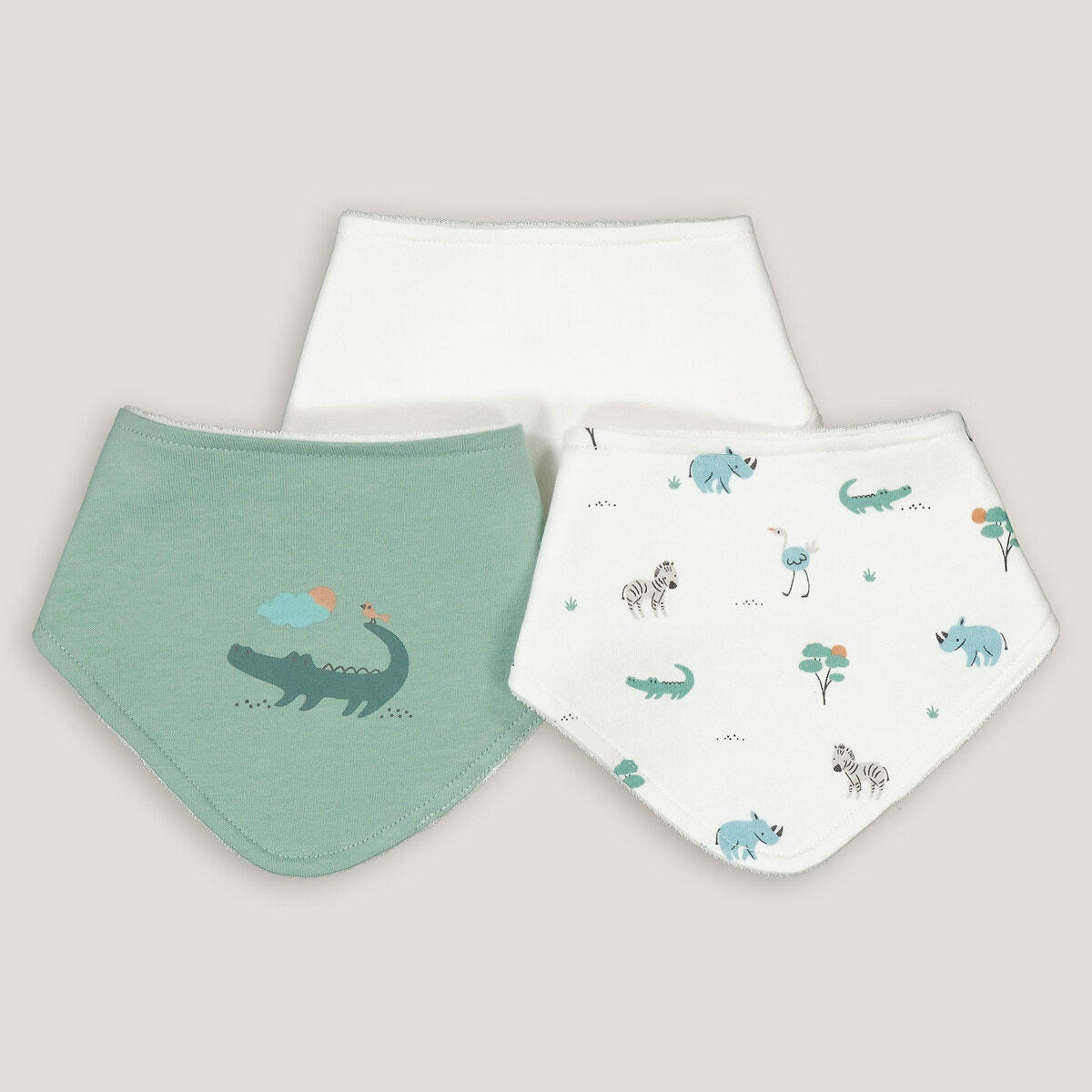 Lot de 3 bavoirs forme bandana