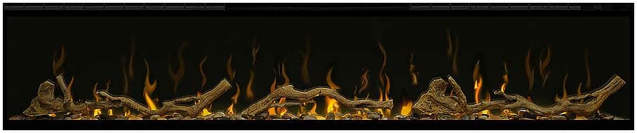 Dimplex IgniteXL 60 Built-in Linear Electric Fireplace with Driftwood and River Rock Accessories (Models: XLF60 & LF60DWS-KIT) 8530/5118 BTU, 240/120 Volt, 2500/1500 Watt, Black