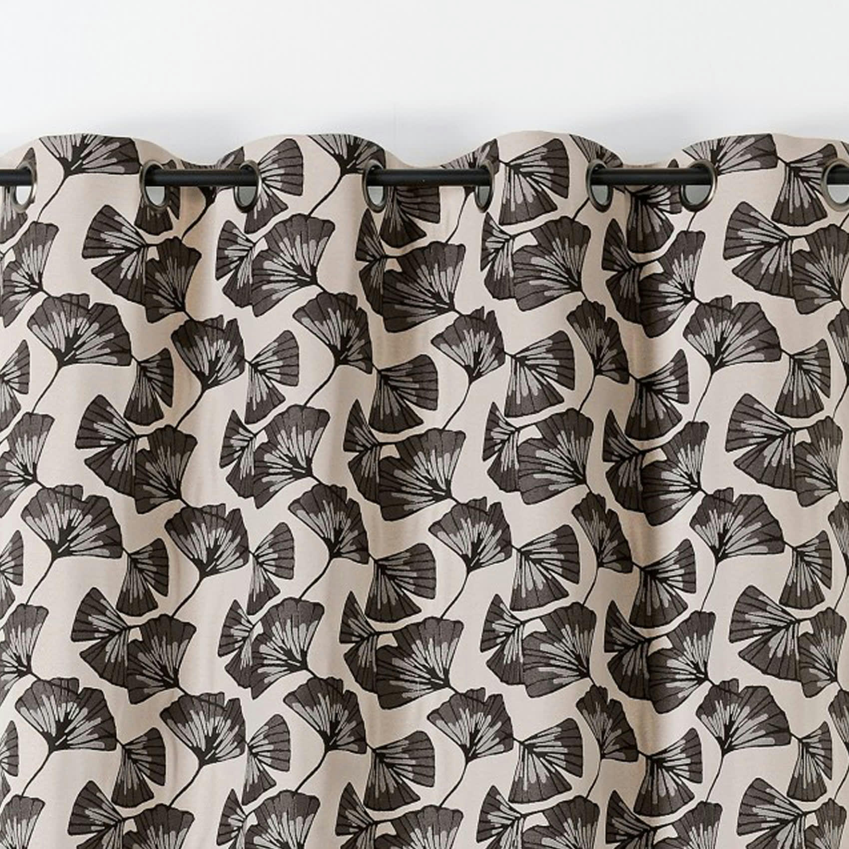 - Rideau jacquard biloba polyester/jacquard gris clair 140x240 cm