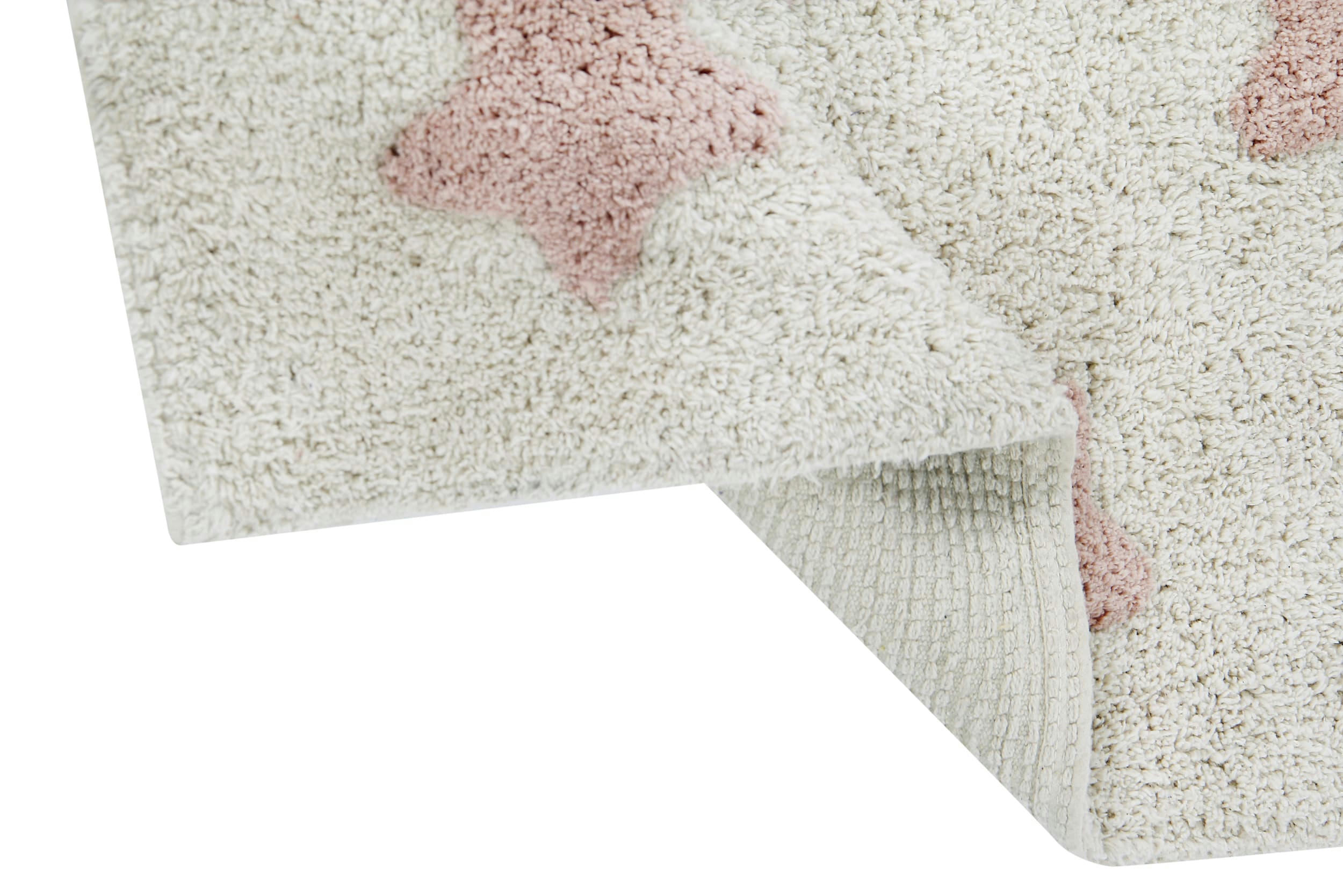 ÉTOILES - Tapis coton lavable étoiles nude 120x160cm