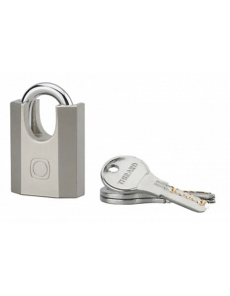 Cadenas à clé Octo-P, acier, chantier, anse protégée acier, 40mm, 3 clés - THIRARD