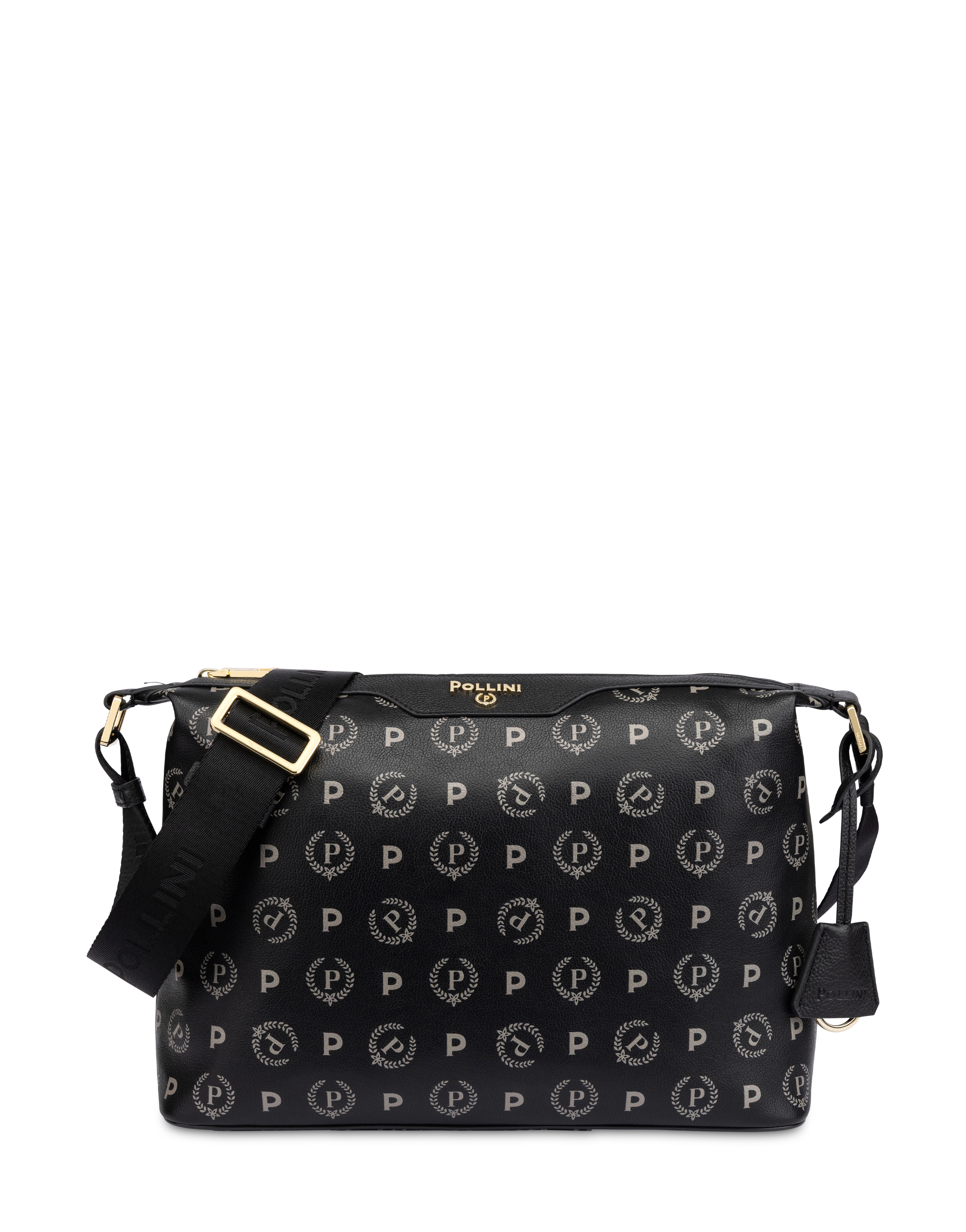 Hobo Bag In Heritage Logo Nero/nero