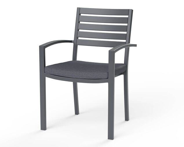 Boston Slatted Dining Chair - Gunmetal Grey