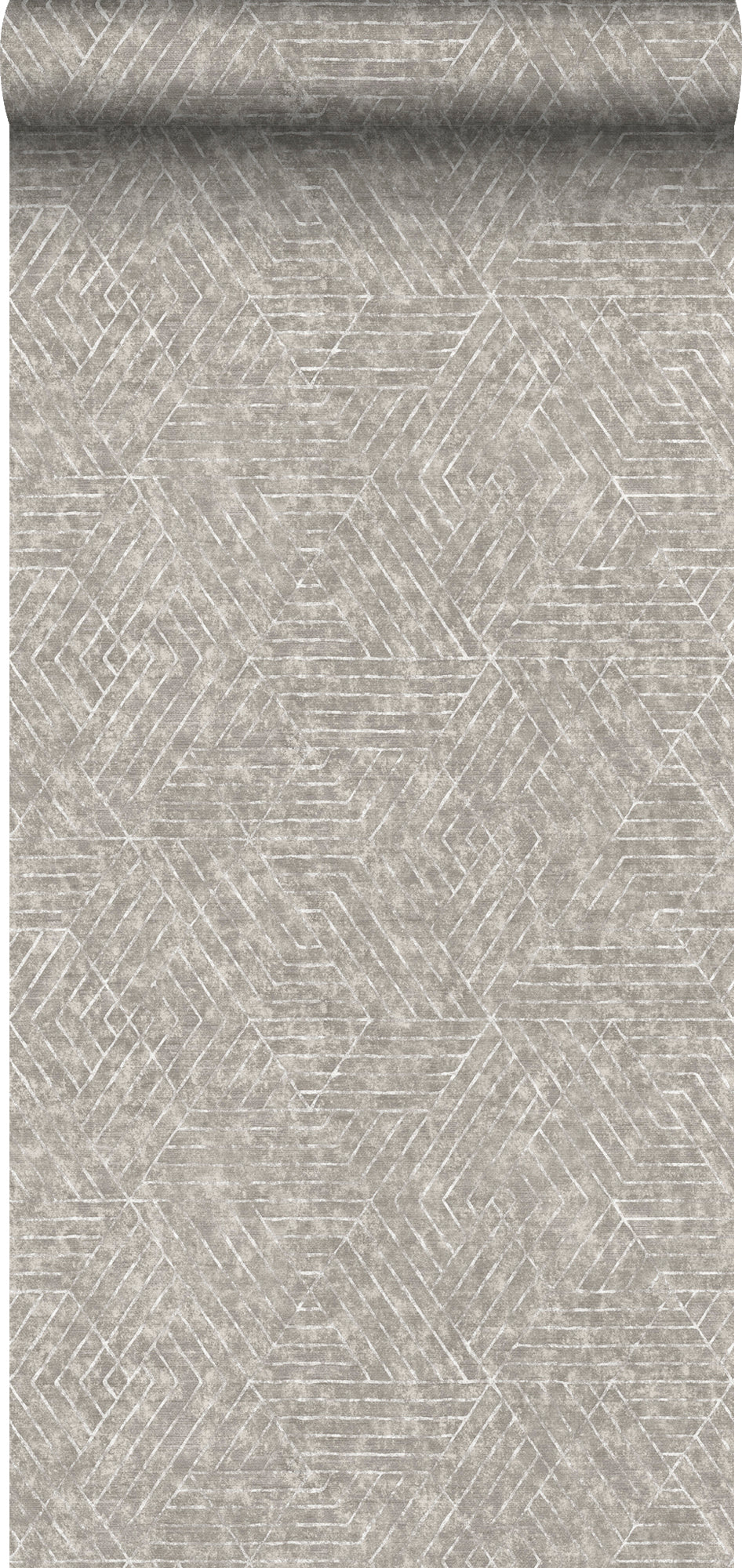 Sanders & Sanders behang grafische lijnen donker beige - 53 cm x 10 m - 640510