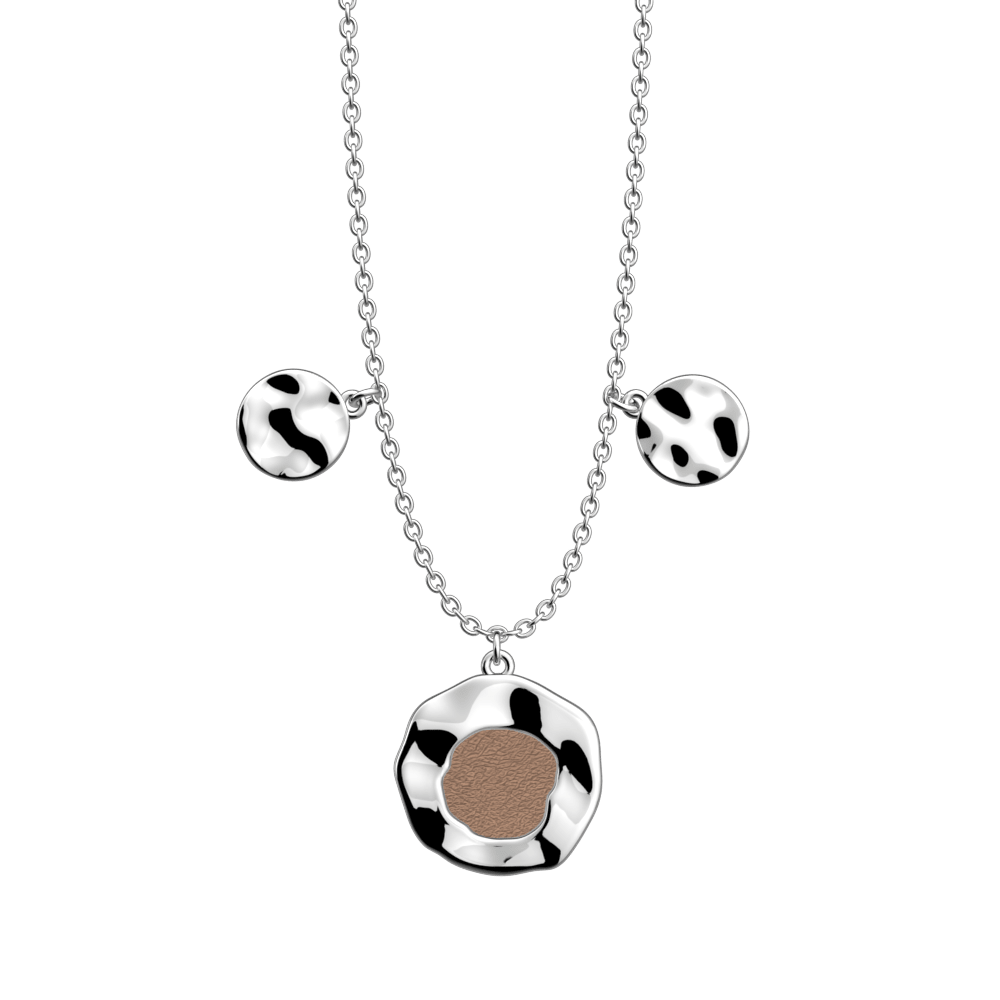 Collier Pure Organique, cuir réversible Pistache / Mochaccino