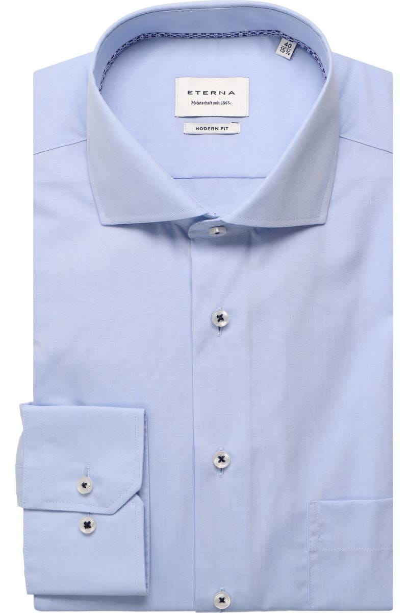 ETERNA Modern Fit Hemd hellblau, Einfarbig (super langer Arm)