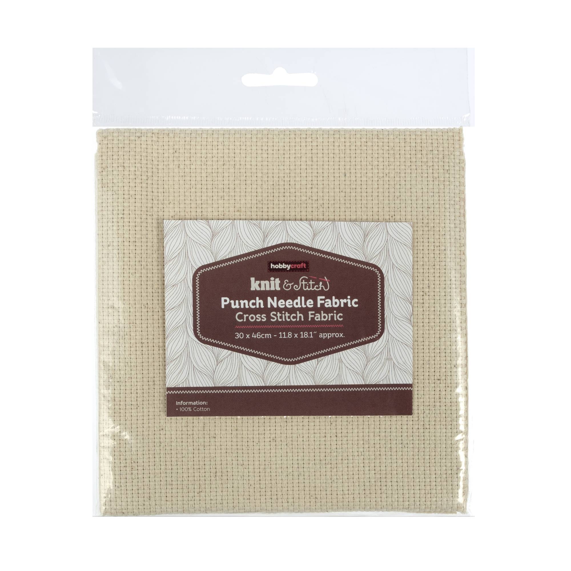 Cream Punch Needle Fabric 30cm x 46cm