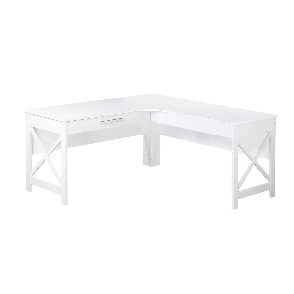 Saint Birch Alaska Modern Farmhouse L-Shaped Desk with Drawer