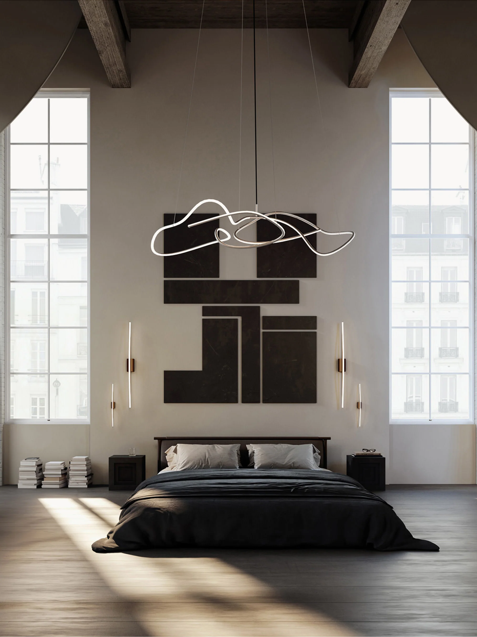 Großer LED-Kronleuchter Ghost