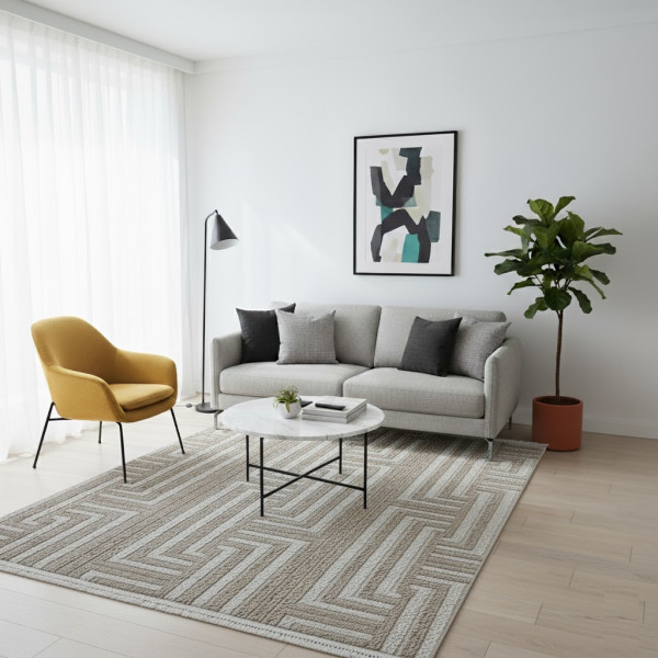 Dywan beżowy boucle Milano 011 idealny do pokoju salonu 060x100