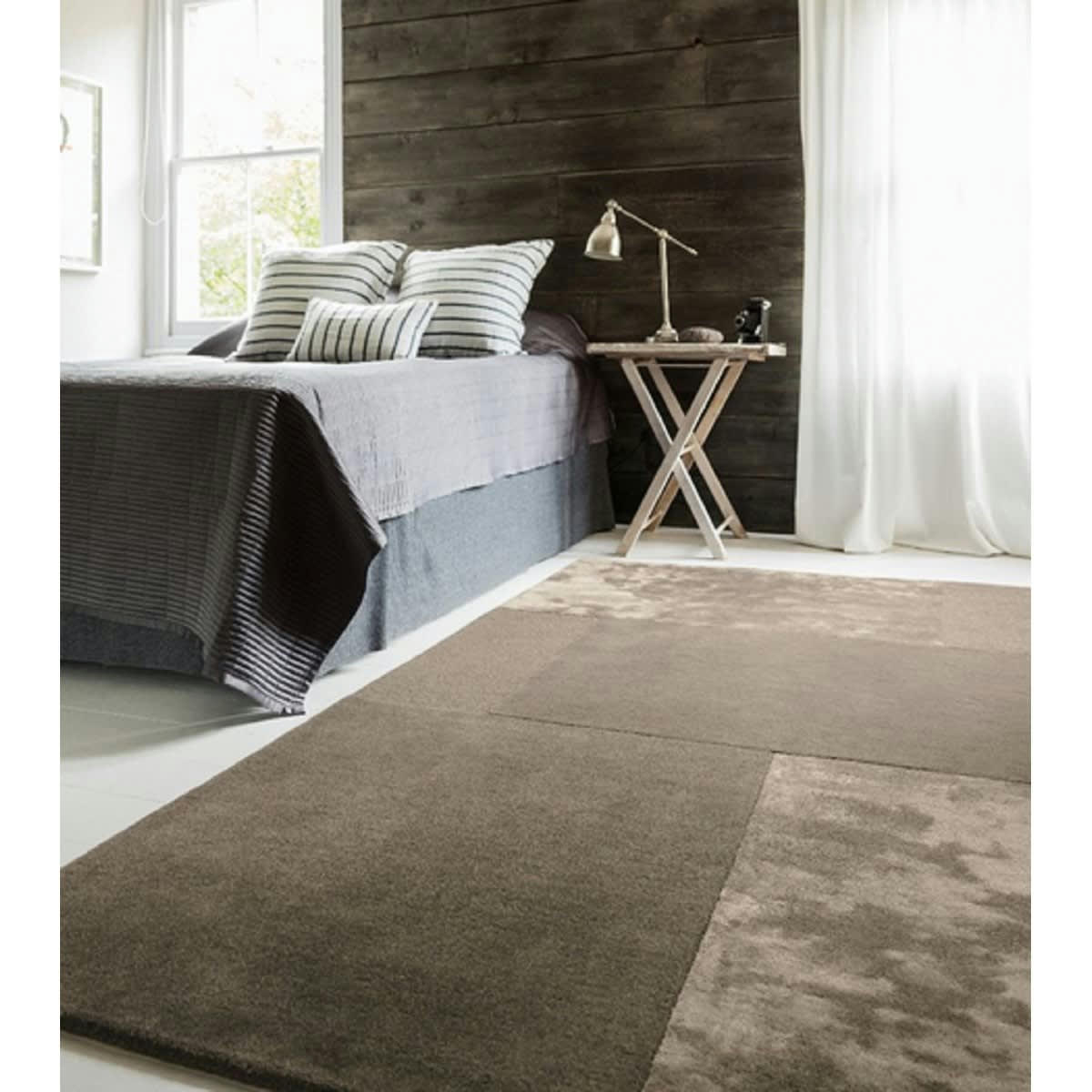 SLATE - Tapis tufté main en Laine Taupe 120x170 cm