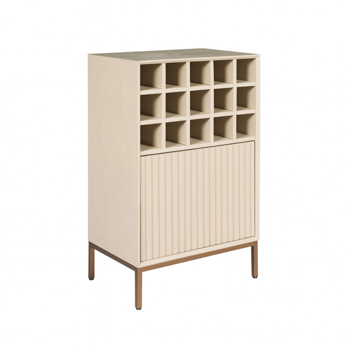 StarFurn Wijnkast Madison - Zandkleur Hout - 55x35x90cm