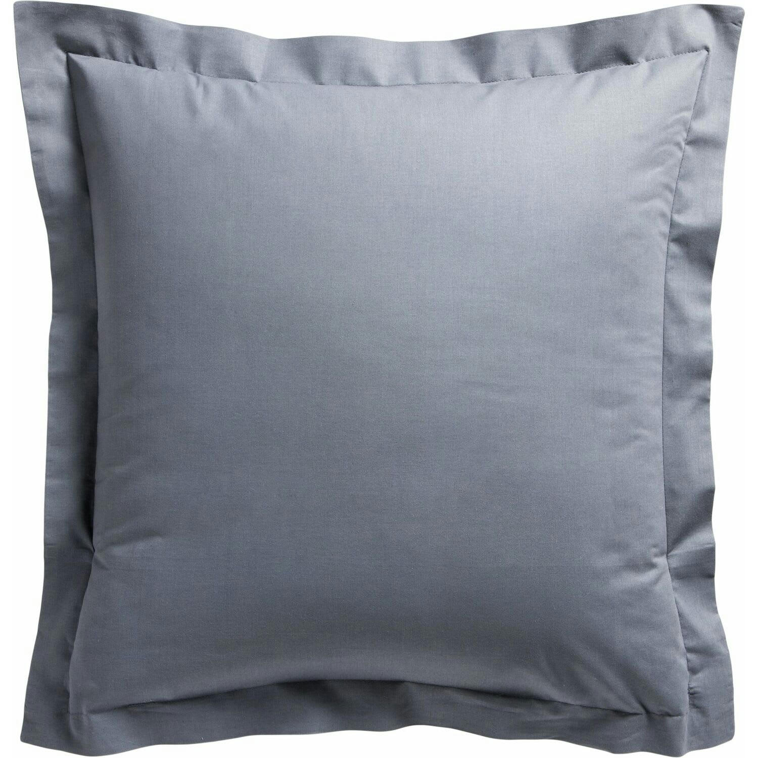 UNI - Taie d'oreiller percale de coton gris 65x65 cm